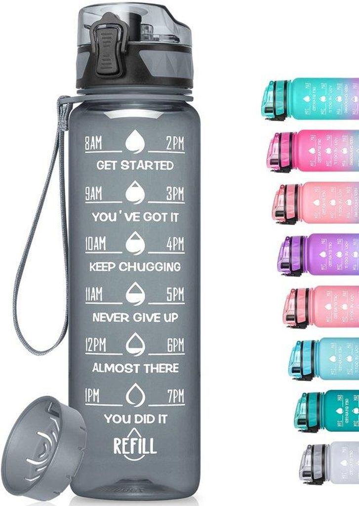 Triton Wasserflasche 1L - lichtgewicht, schokbestendig, herbruikbaar, universell, für Sport und Fitness