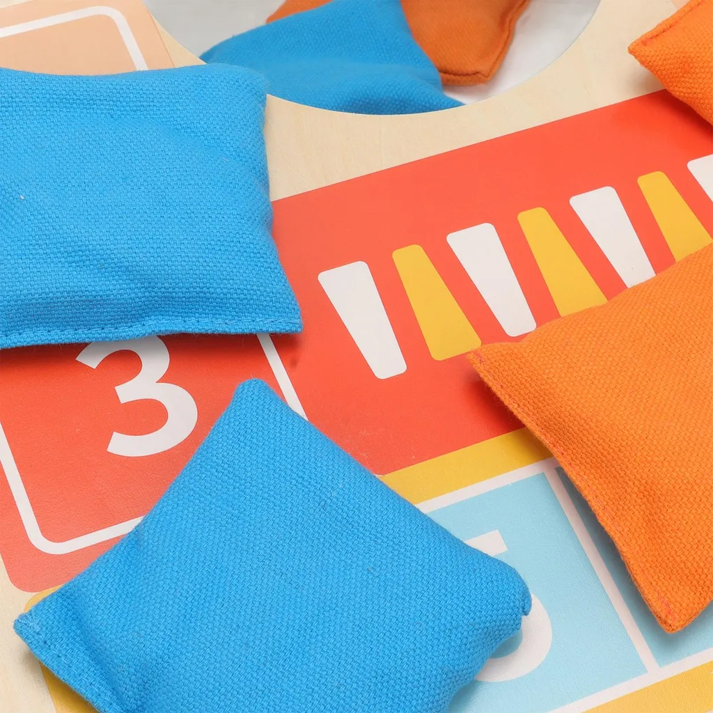 Jeu de lancer de pouf avec 6 sacs de sable et support stable intérieur - 5