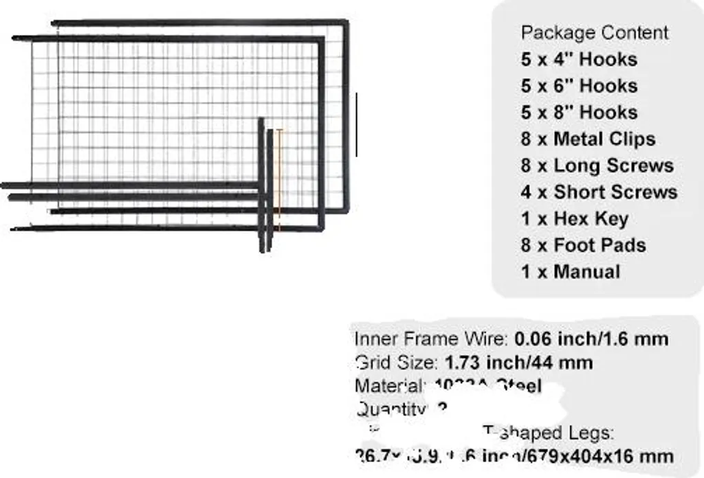 Panneau mural en treillis métallique noir 18kg pour enceintes - Lot de 2