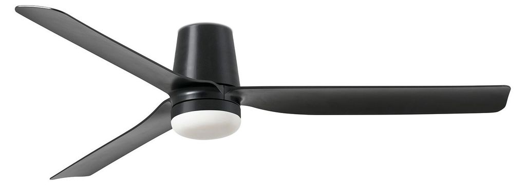 Energiespar Deckenventilator mit LED Beleuchtung und Fernbedienung Punt Tub Schwarz / Schwarz