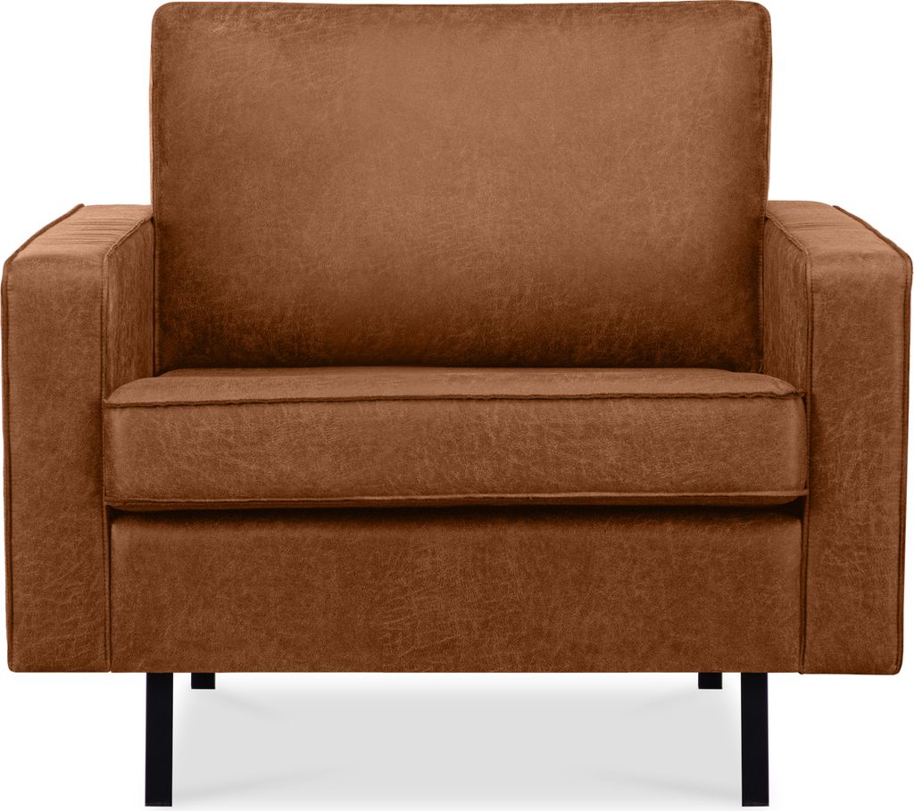 KONSIMO Klassischer Sessel mit Armlehnen auf hohen Metallbeinen "INVIA", Rot, Lederoptik-Stoff, Vintage, 98x87x98cm