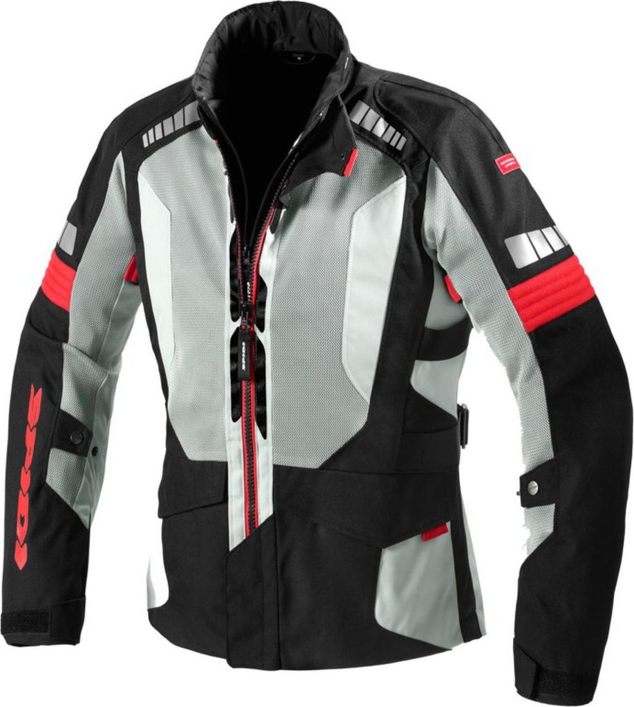Spidi Terranet Motorrad Textiljacke, schwarz/grau/rot, 2XL