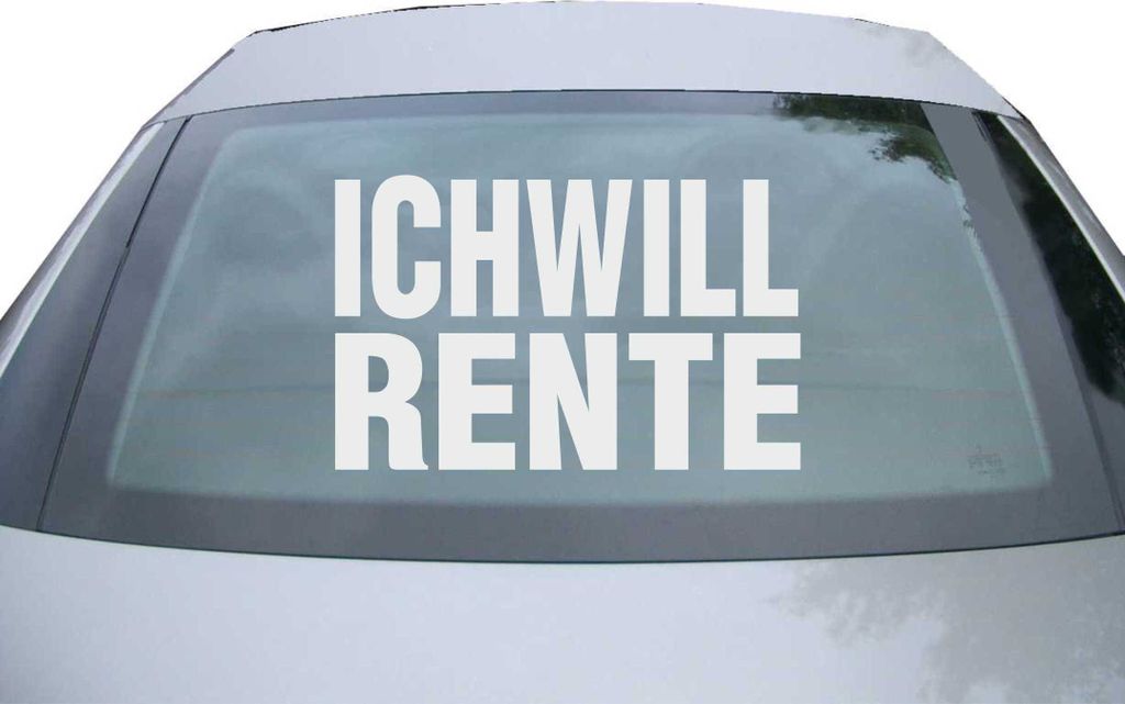 Indigos UG - Aufkleber Heckscheibe & Motorklappe DE2898 - silber - 600x380 mm - Ich will Rente - Fisch - Auto Scheiben Fenster Heckklappe Tuning Ra...