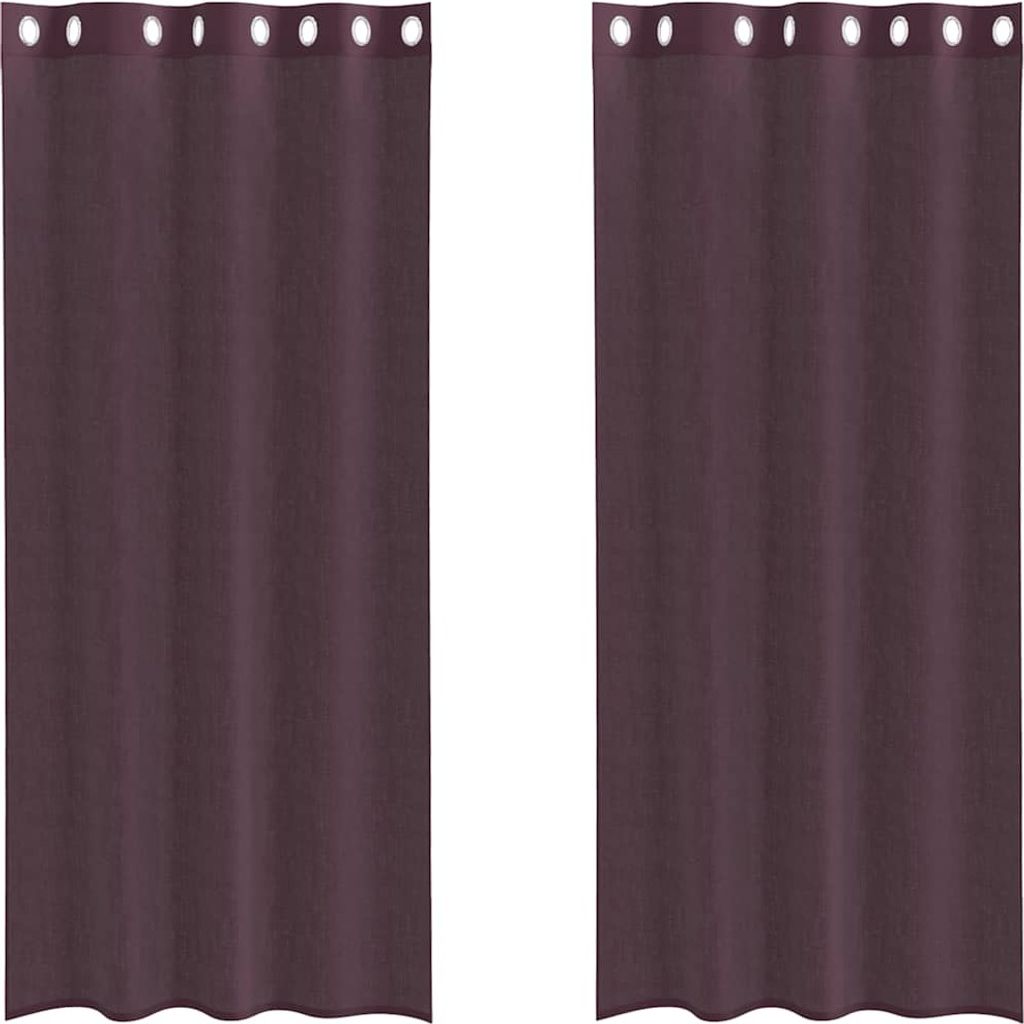 vidaXL Voile Vorhänge mit Ösen 2 Stk. Lila 140x245 cm