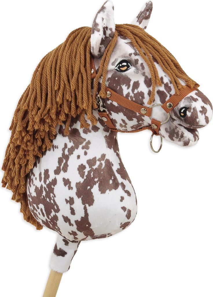 Cavallo Hobby Horse Large Premium - tartan bianco e marrone Immagine del prodotto 