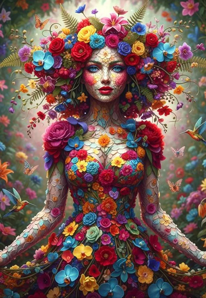 Puzzle 1000 pièces Alipson Femme et fleurs - Qualité d'Impression Art