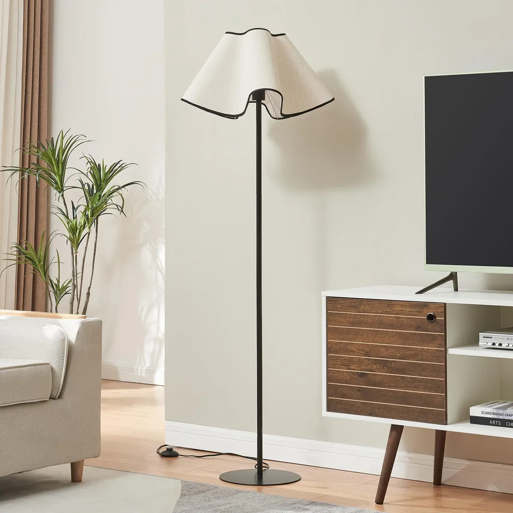 Lampada da terra Ashton 153cm con paralume in tessuto - Offerta Online