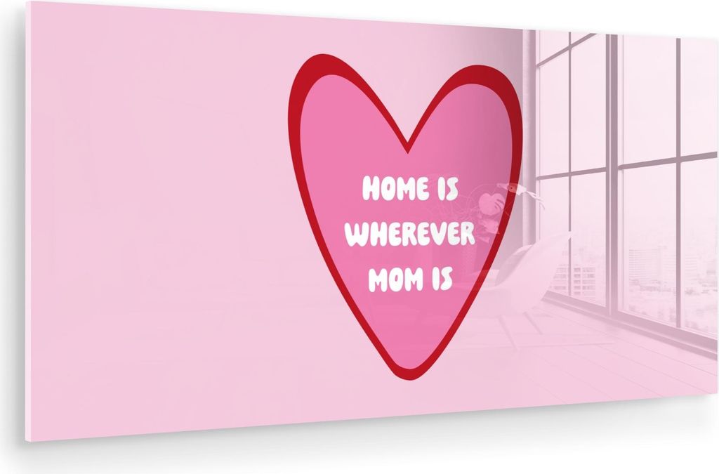 MuchoWow Glasbilder - Bilder auf Wandbild - Foto auf Glas Zitat - Mutter - Rosa 80x40 cm Wanddekoration aus Glas - Acrylglasbild - Acrylbilder - Wa...