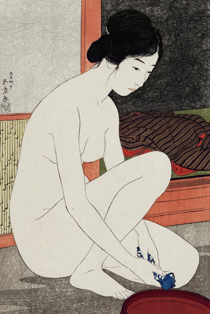 Plakat 20x30cm Yokugo No Onna, Hashiguchi Japanisches Vintage