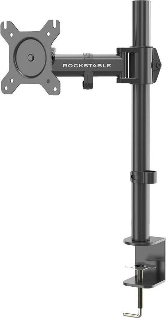 Rockstable Monitorarm, 13-32 Zoll Flat oder Curved Bildschirme, Monitorhalterung max. 8kg pro Monitor, VESA 75x75/100x100, Schwarz