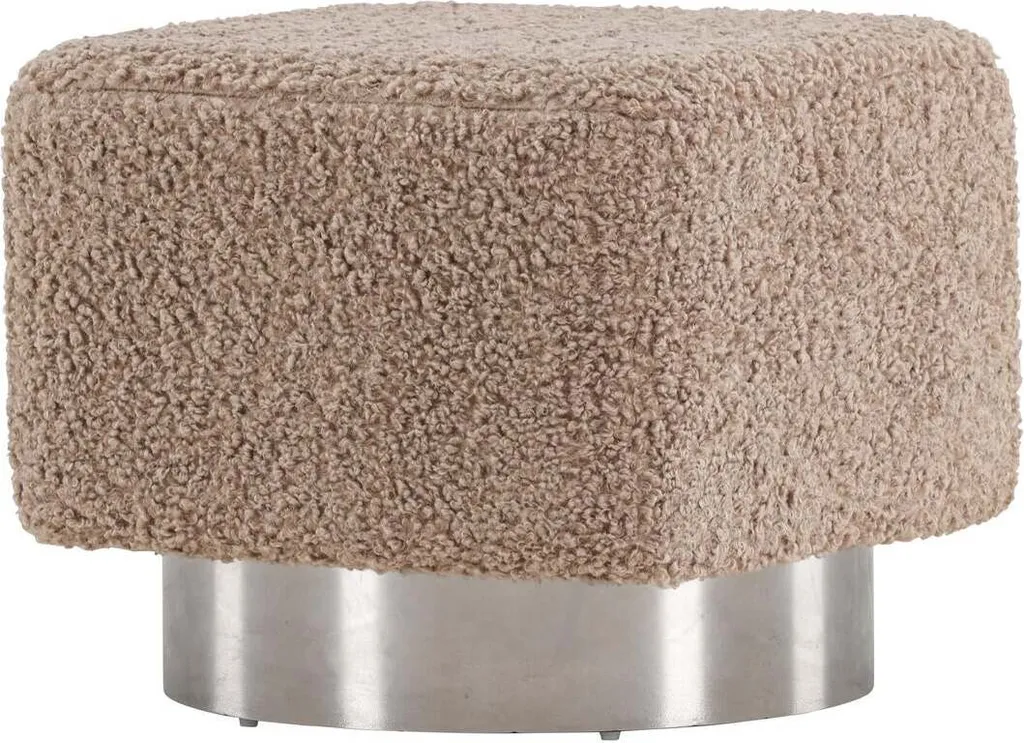 Pouf Carré en Tissu Marron 45x45x38 cm - Siège d'Appoint Confort Newton
