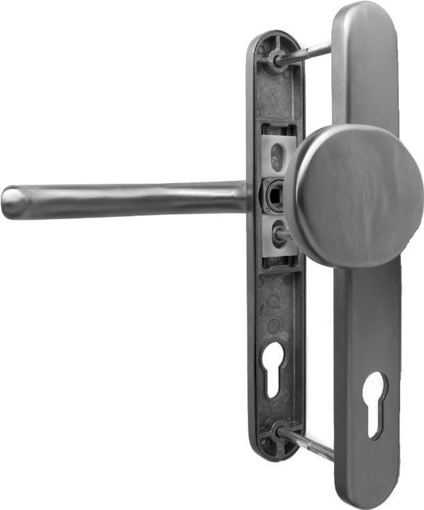 Haustür Schmalrahmen - Garnitur in Edelstahl Knopf/ Drücker