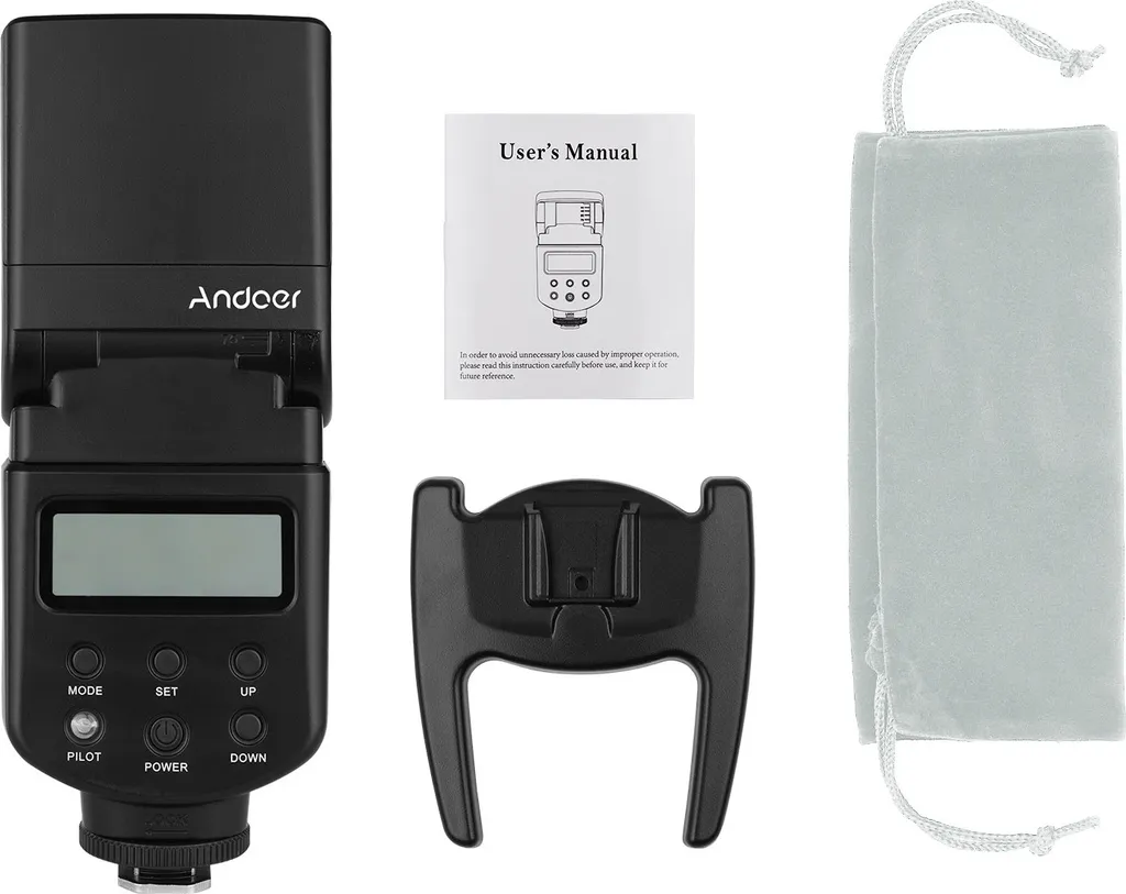 Andoer Flash d'appareil photo universel GN40 avec lumière LED intégrée