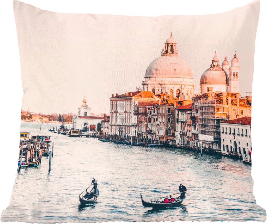 MuchoWow Zierkissen Sofakissen Wohnzimmer Dekokissen 60x60 cm Sonnenaufgang in Venedig - Sitzfläche - Foto Polster