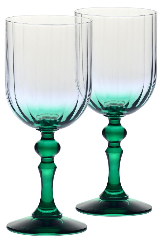 KROSNO Bubble Grüne Weingläser, 2-er Set, 300 ml