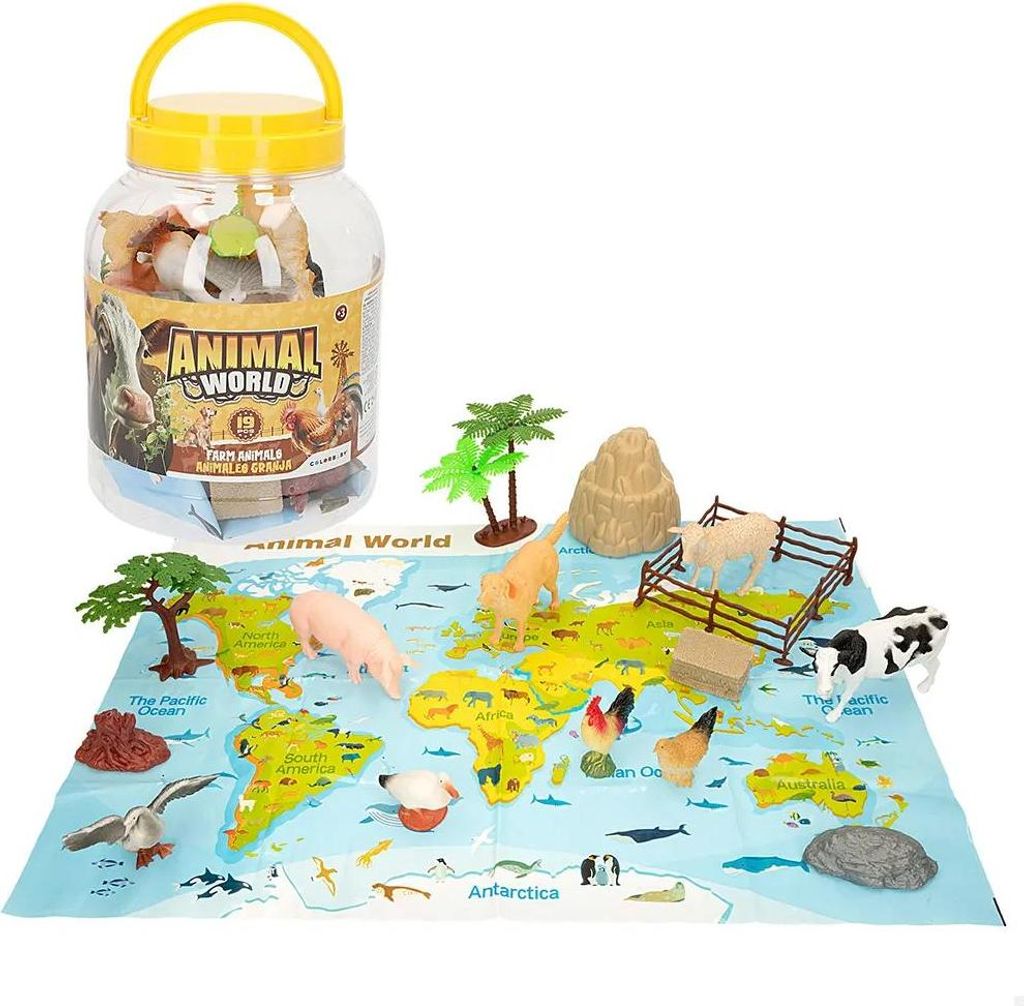 Colorbaby Tierwelt Bauernhoftiere Figuren-brettspiel 19 Stücke Gelb Gelb One Size