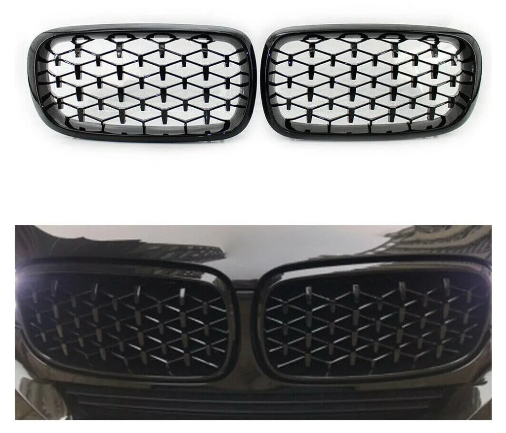 Calandres Reins Diamond Noir Brillant pour BMW X5 E70 X6 E71 2007-2013