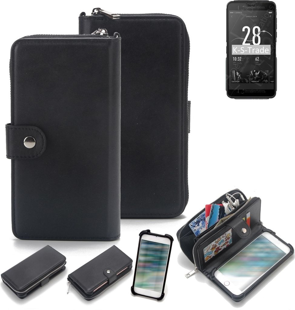 K-S-Trade 2in1 Handyhülle Schutzhülle kompatibel mit Elephone Soldier & Portemonnee Cover Handy Hülle Case Etui Geldbörse Wallet Bookstyle Hülle