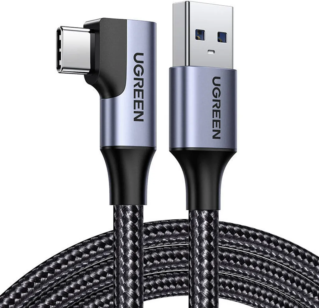 Ugreen Cavo USB-C Angolato US385 1m - Ricarica Rapida 3A in Nylon