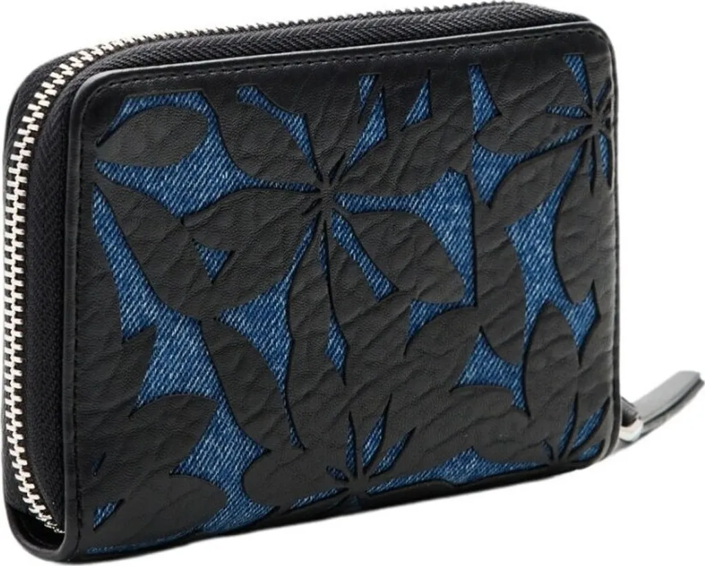 Portefeuille Zippé Desigual Noir/Bleu à Multiples Compartiments - 7