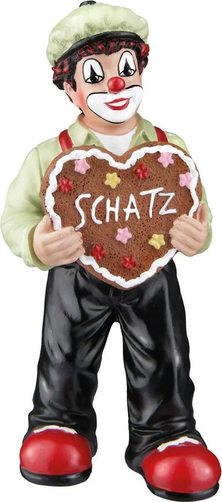Statue de clown décorative Schatz en résine peinte Gilde - Haut 12cm