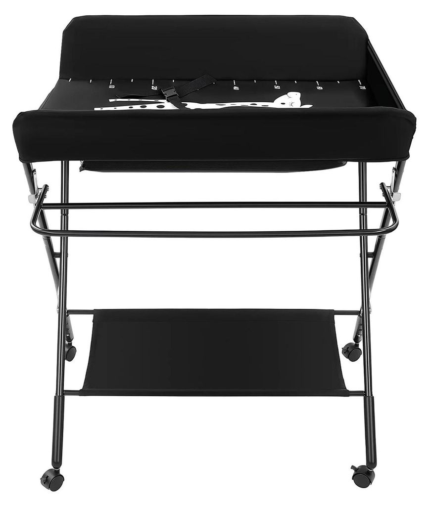 Mobiler Wickeltisch - Faltbare Wickelstation - Höhenverstellbar - Eisenrahmen - Oxford-Gewebe - Seitenkorb 74×18×14 cm - Größe 70×77 cm - Sch...