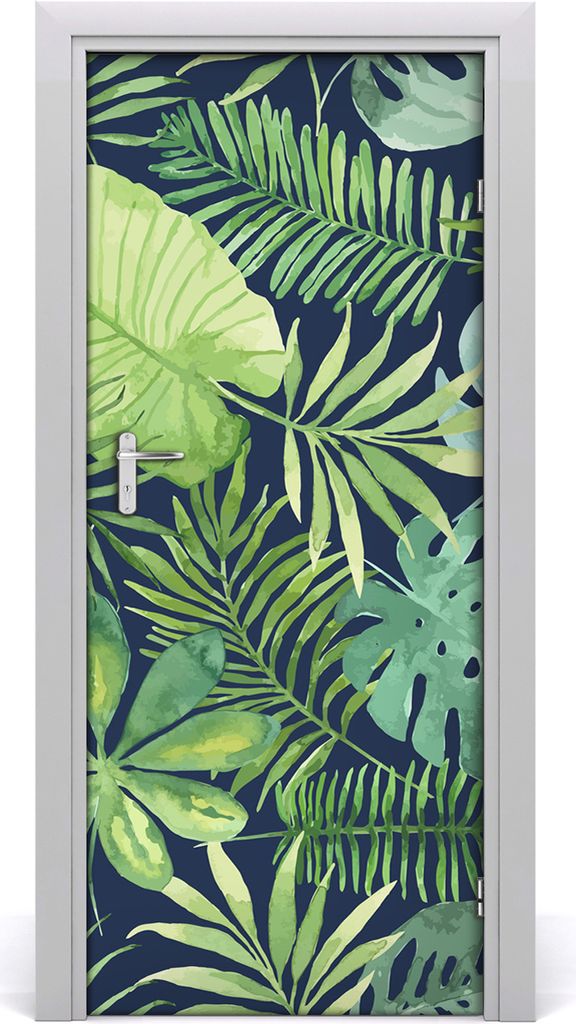 Tulup Türaufkleber 85x205 cm Dekorative Aufkleber Selbstklebend Wasserdichte Tapete Abnehmbar Schlafzimmer Wohnzimmer Wohnkultur - tropische Blätter