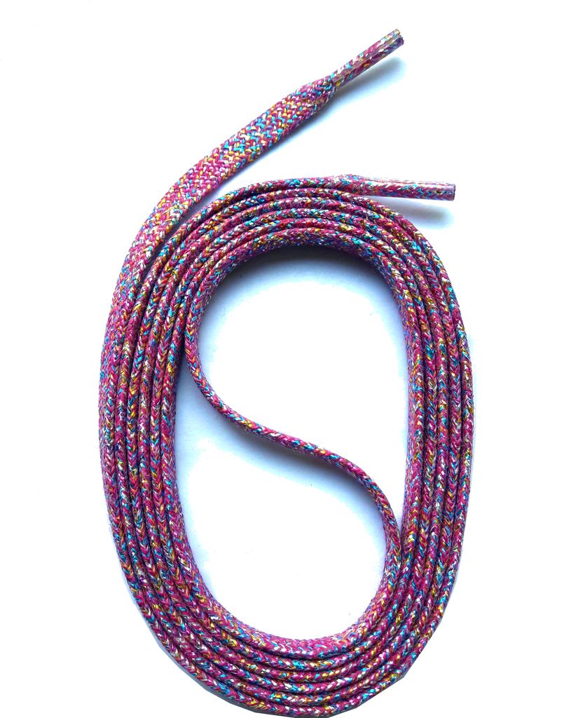 SNORS Glitzer Schnürsenkel flach - PINK - 5mm - 130cm