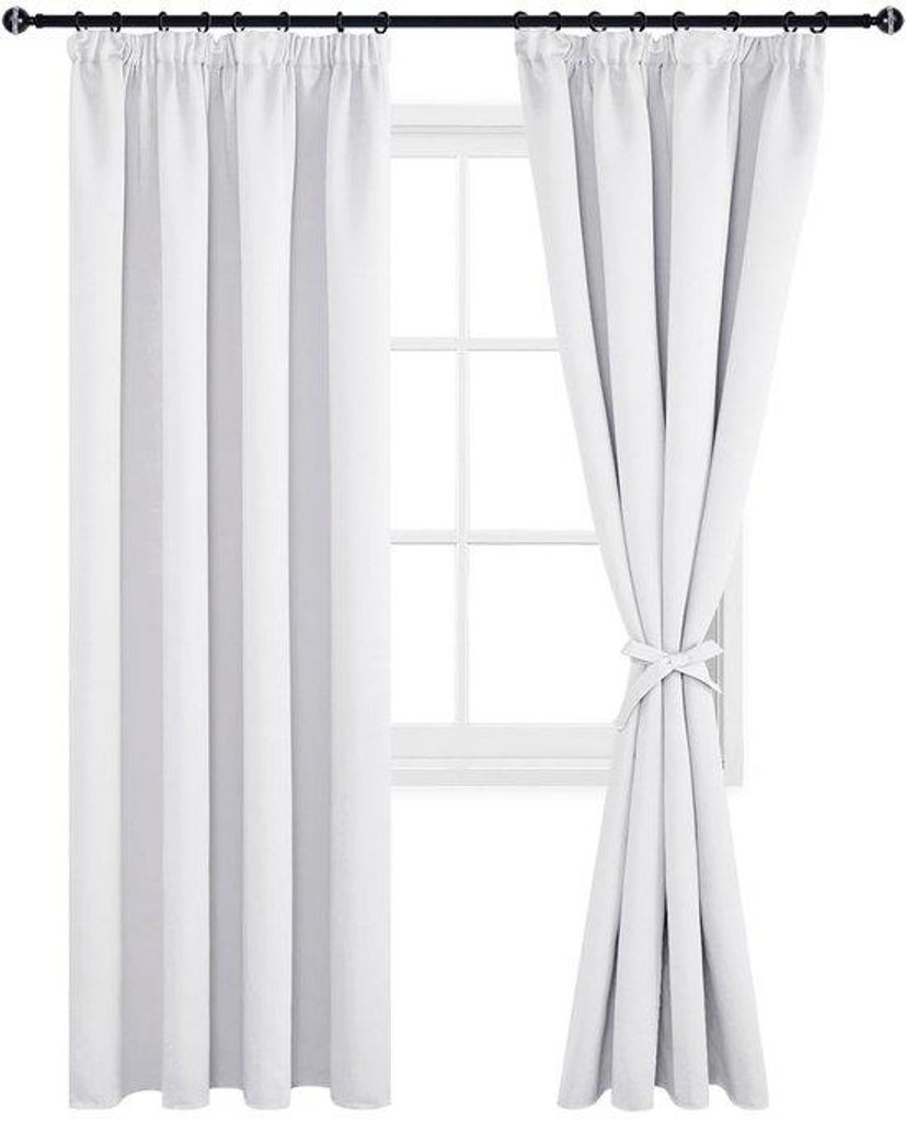 Schattige Rollos - 2 Stücke - Grau Weiß - 140x245 cm