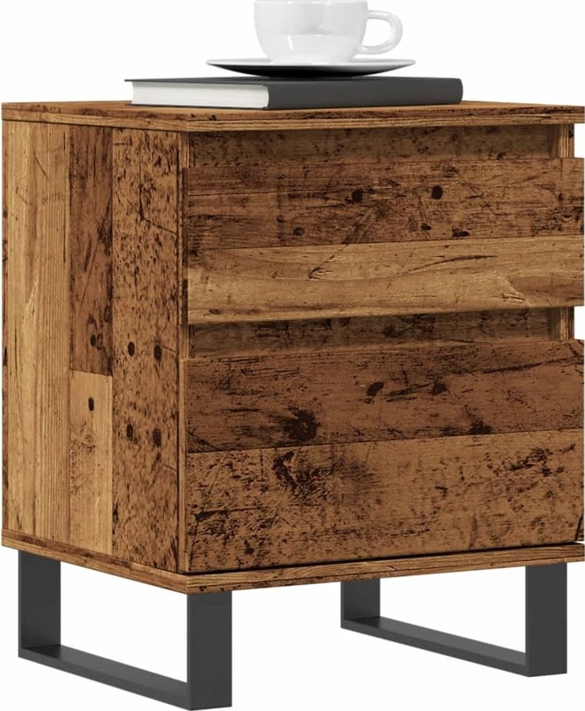Maison Exclusive - Nachttisch Altholz-Optik 40x35x50 cm Holzwerkstoff