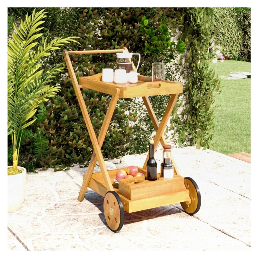 Teewagen aus Akazien-Massivholz, 54x87x90 cm, 10,5 kg