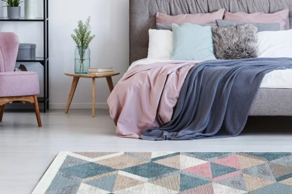 Tapis Kelim Arya 10 Bleu et Rose 120x180 cm : Anti-poussière et Durable