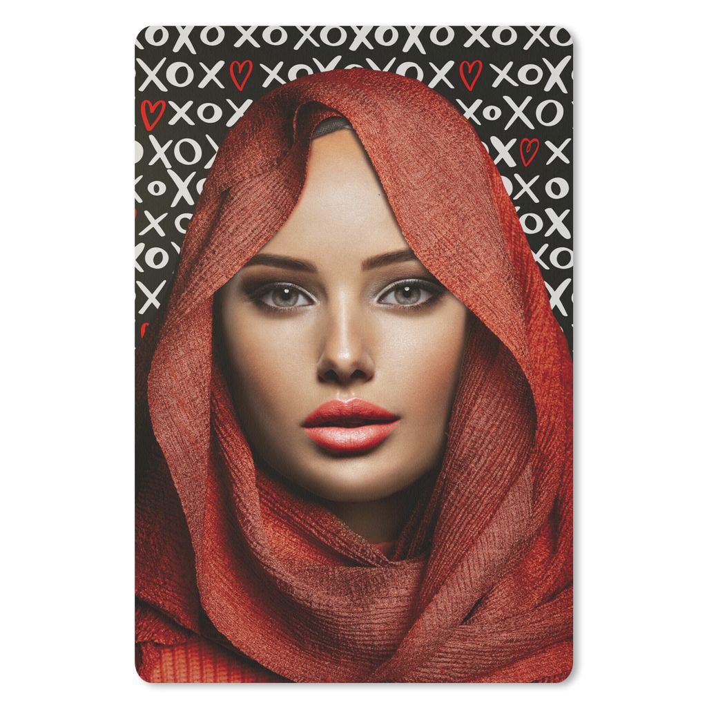 MuchoWow Mauspad Mousepad Frau - Schnittmuster - Kopftuch 18x27 cm - Mousepads - Maus Mat - Pad - Mausunterlage