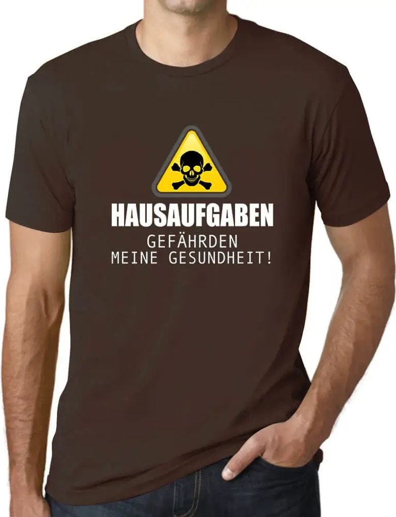 Herren Grafik T-Shirt Hausaufgaben Gefährden Meine Gesundheit Öko-Verantwortlich Vintage Jahrgang Kurzarm Lustige Druck Geburtstag Geschenk Mann