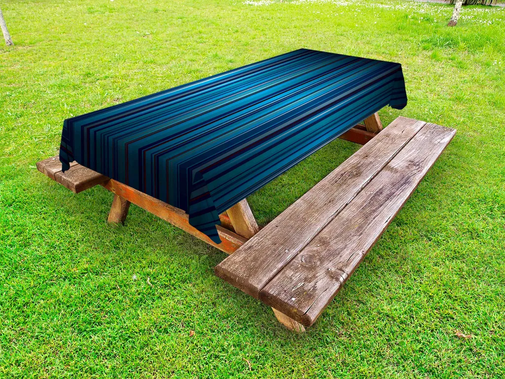 Tovaglia Antimacchia Rettangolare ABAKUHAUS 145x305 Navy Stripes