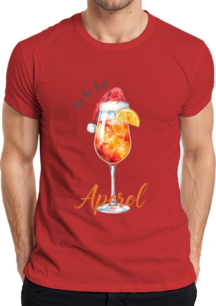 Ho ho hol mir Aperol Weihnachten Spritz Weihnachtscocktail Gesche Herren T-Shirt, Rot, M