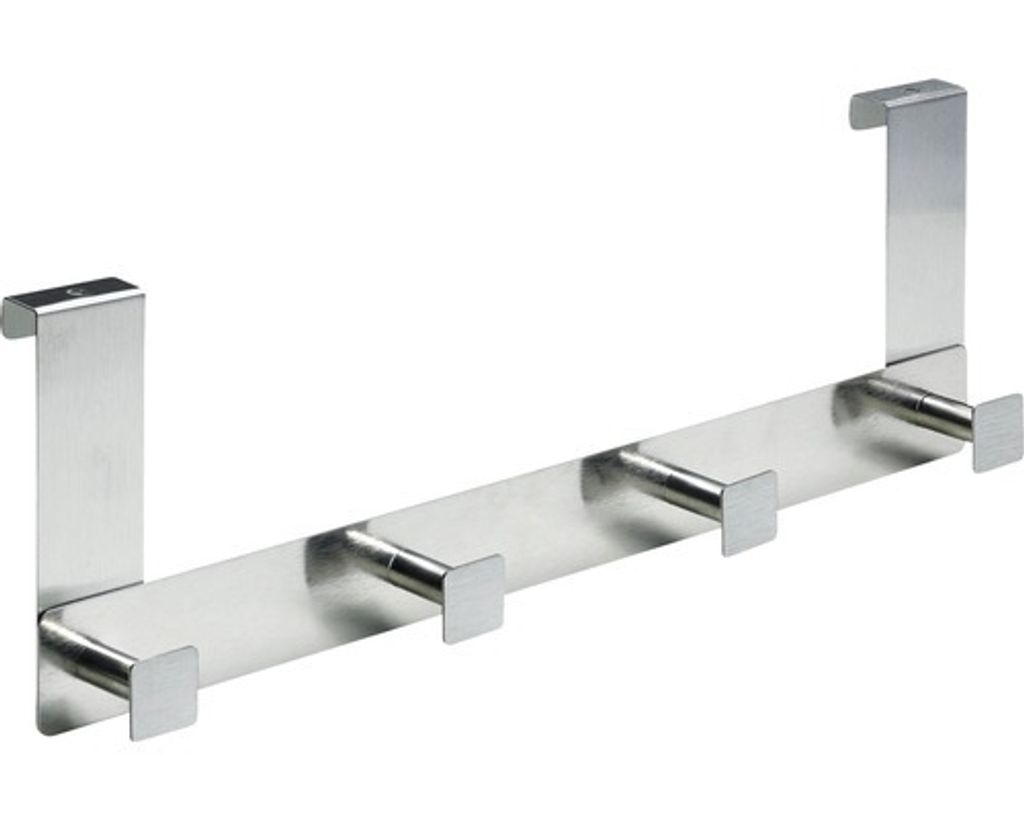 Hettich Türgarderobe 4 Haken 40,0 x 13,5 x 6,0 cm Edelstahl eckig
