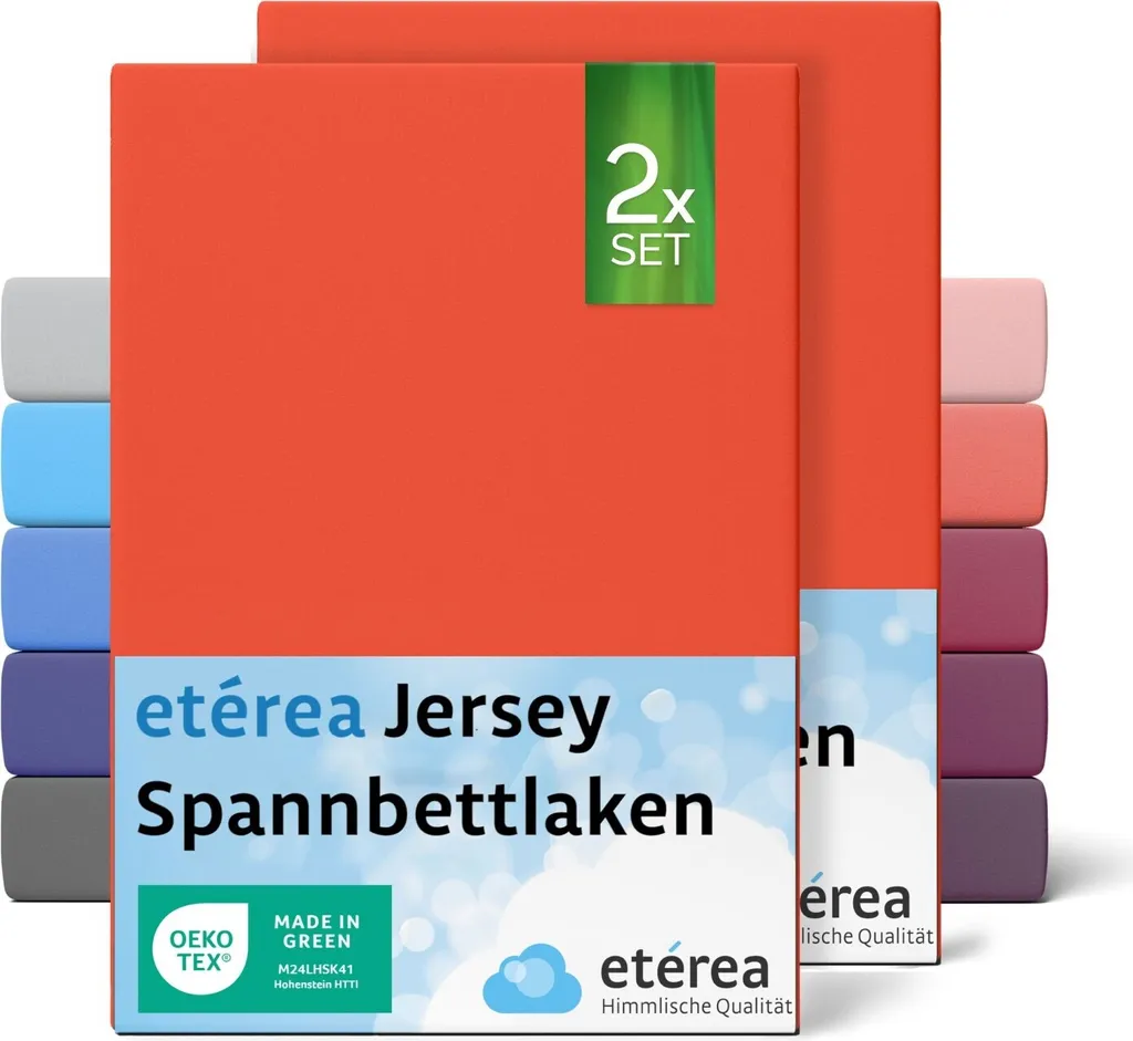 GRSSDER Set Di 2 Lenzuola Elasticizzate Ultra Morbide In Jersey