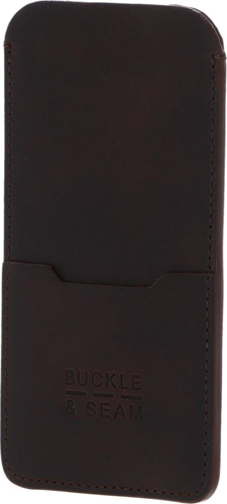 BUCKLE & SEAM Leder Handy Sleeve Gab Sam Smartphone Sleeve Brown dunkelbraun