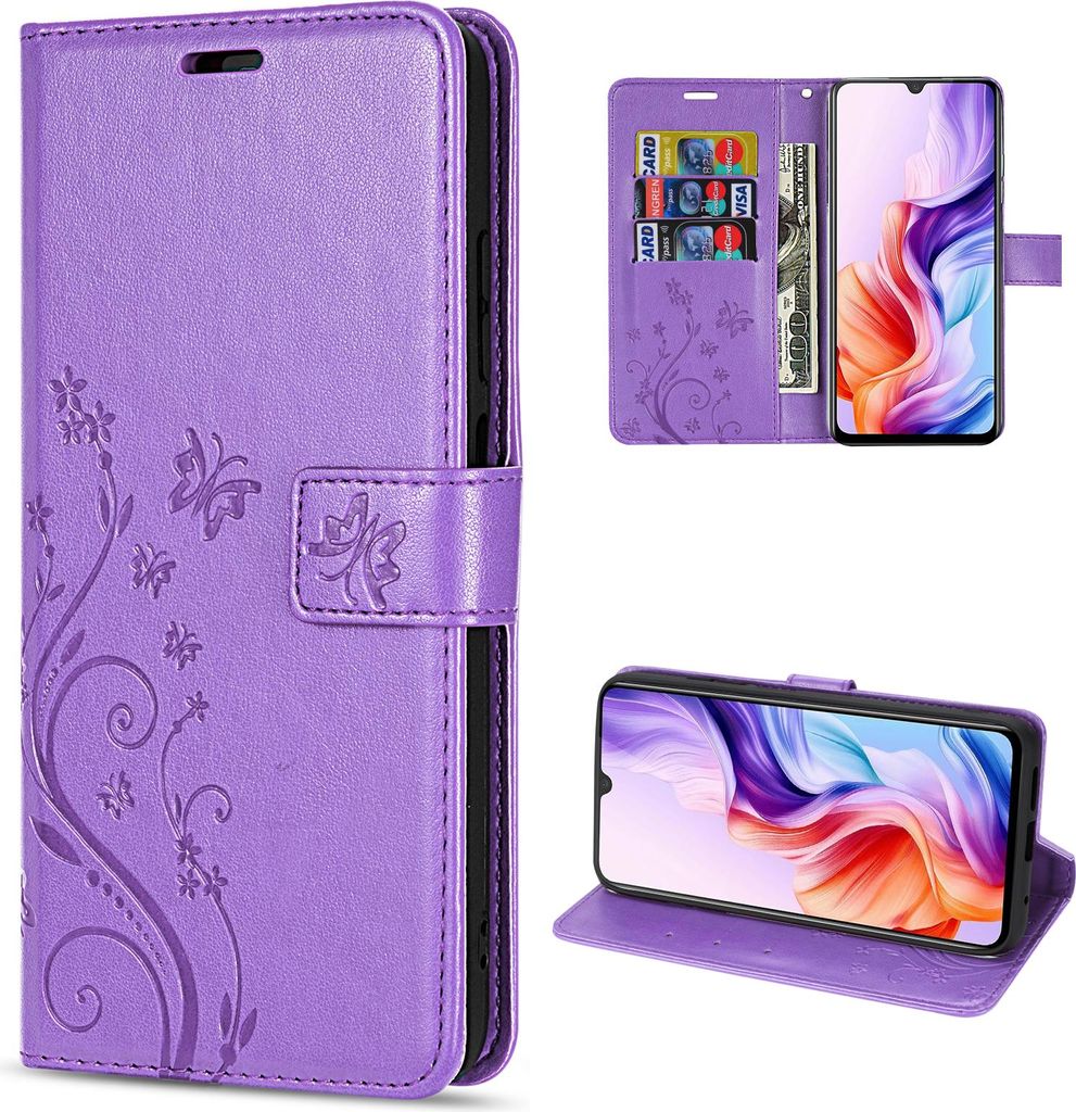 Hülle für ZTE Blade V70 Max Handy Tasche Handyhülle Hülle Schutzhülle Klapphülle in Lila