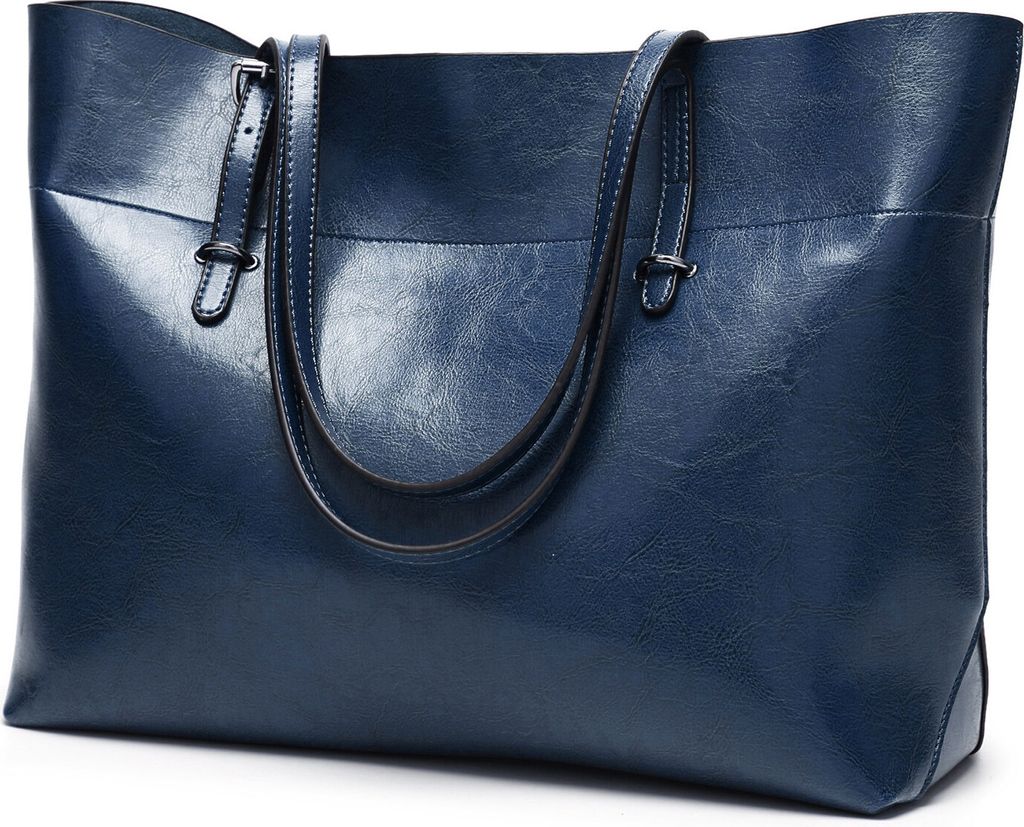STILVORA Handtaschen Damen,Reisetasche Tagesrucksack aus Lederstoff,Umhängetasche,Dunkelblau
