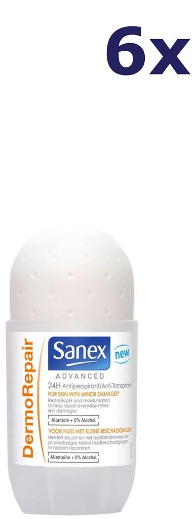 6x Sanex Deo Roll-on - 50ml dermo Repair