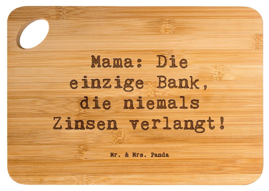 Mr. & Mrs. Panda Schneidebrett Spruch Mutter Bank - Produktbild 