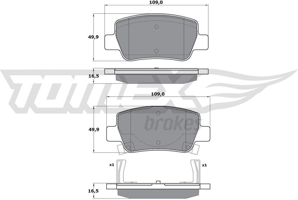 TOMEX brakes Bremsbeläge Satz Hinten Bremsklötze für TOYOTA AVENSIS Station Wagon (ZRT27, ADT27) TX 17-21
