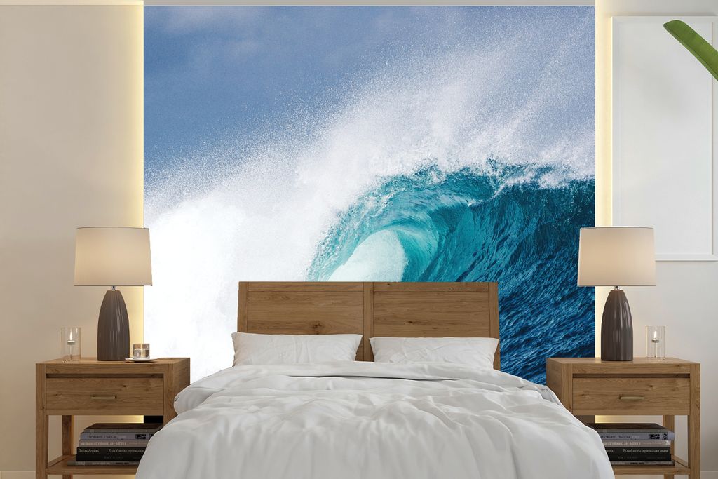 MuchoWow Fototapete für Wohnzimmer oder Schlafzimmer Wandtapete Vinyl Motivtapete Meer - Golf - Schaum - 240x240 cm - Schlafzimmer-Tapete