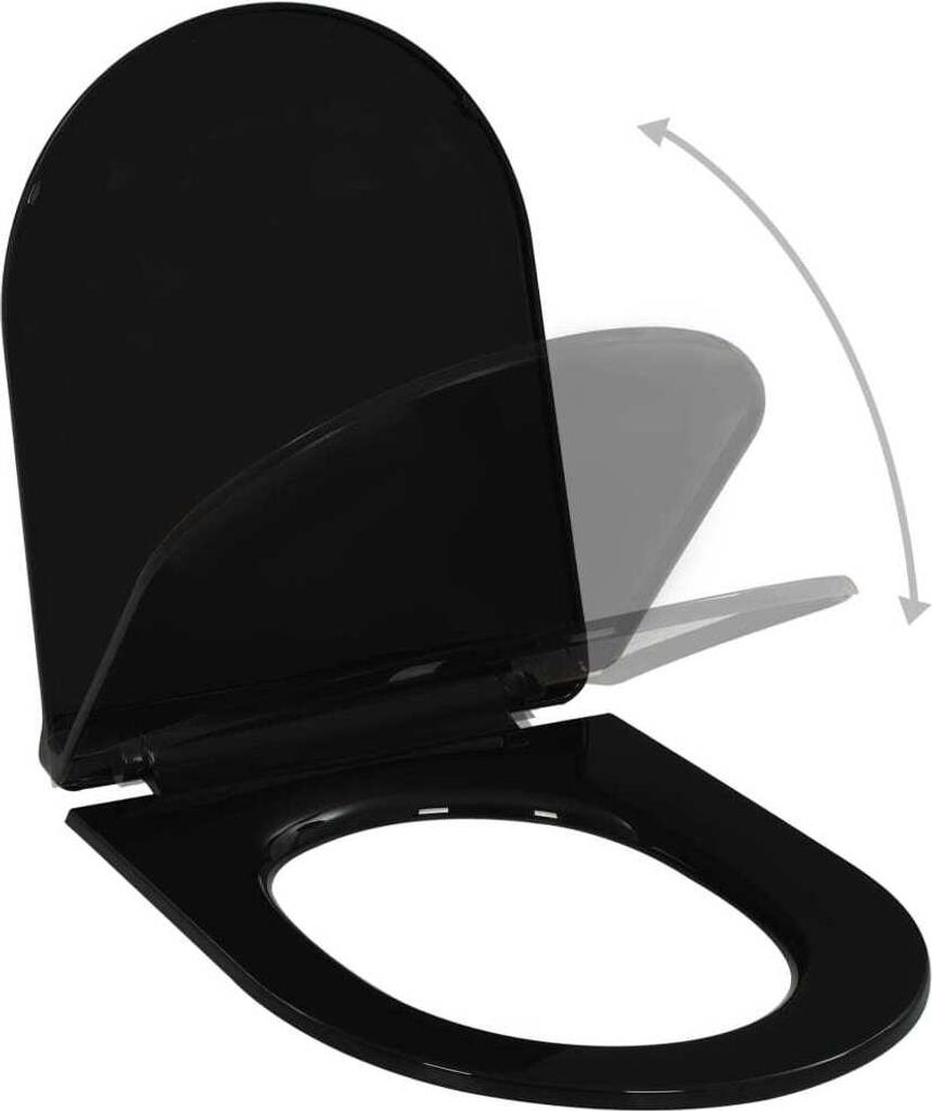 Hochwertigen Möbel WC-Sitze - Schwarz Toilettensitz mit Absenkautomatik und Quick-Release Schwarz NEU3968144