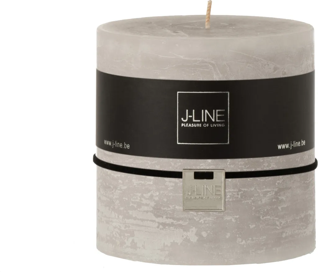 J-Line Bougie Cylindrique Gris Clair Grand Format 75U - Lot de 6