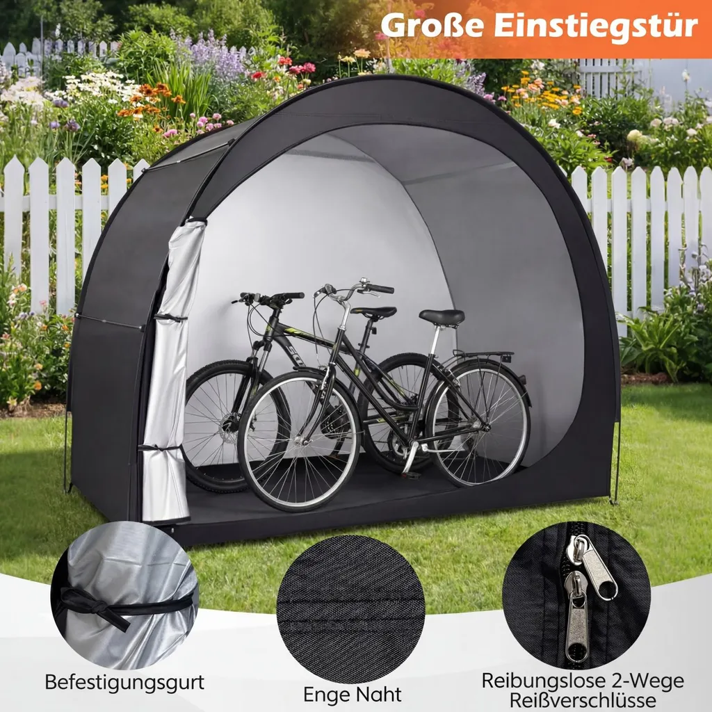 Garage portable pour 2 vélos : solution de rangement camping et jardin - 6