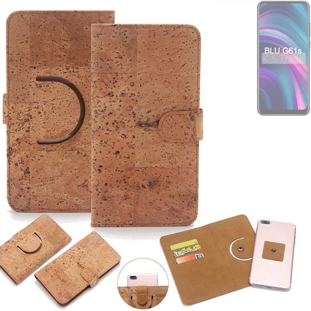 K-S-Trade Handy Hülle Schutz Hülle kompatibel mit BLU G61s Handyhülle Schutzhülle Korkhülle Kork-Hülle 1x