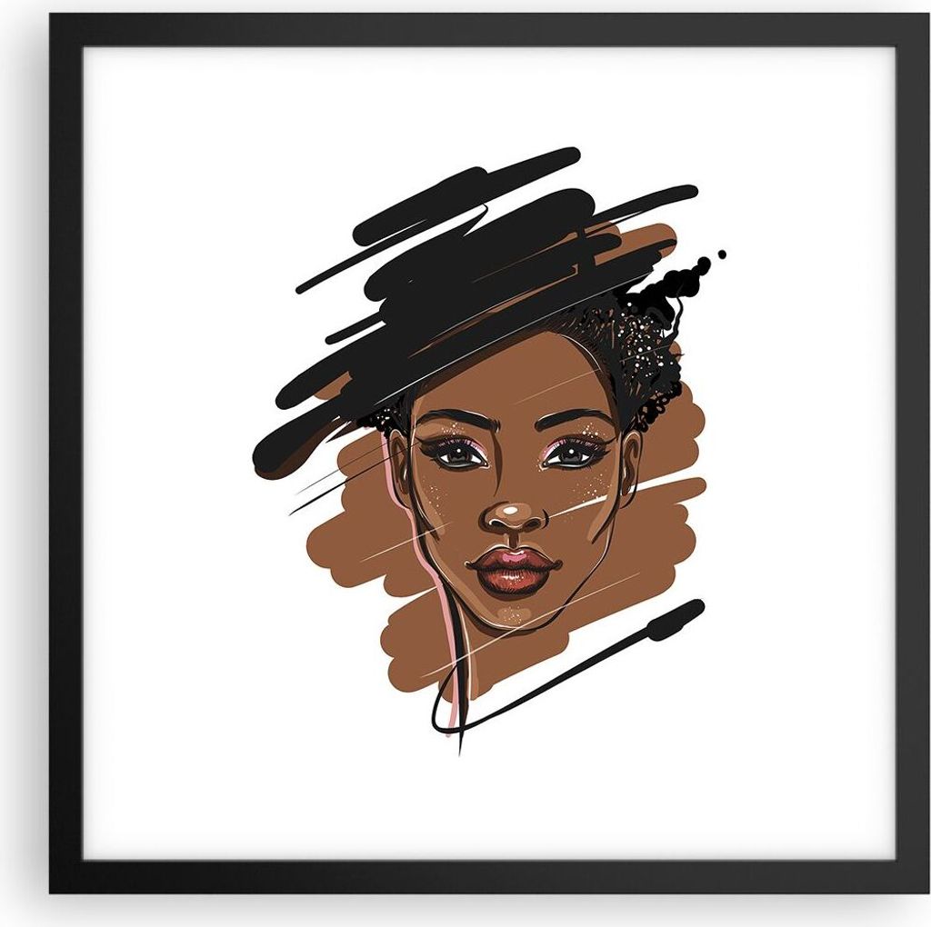 Gerahmtes Poster - Schwarzer Rahmen - Afrikanisch Modern Produktbild 